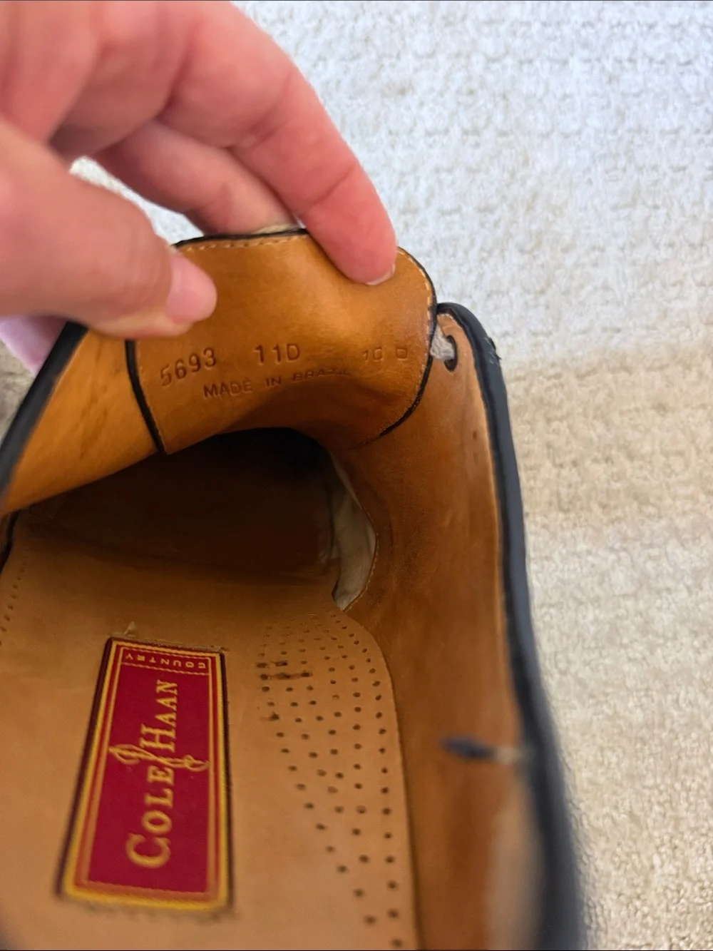 Vintage Cole Haan Country Two-Tone Leather Saddle Oxfords in Navy and Cream 5693